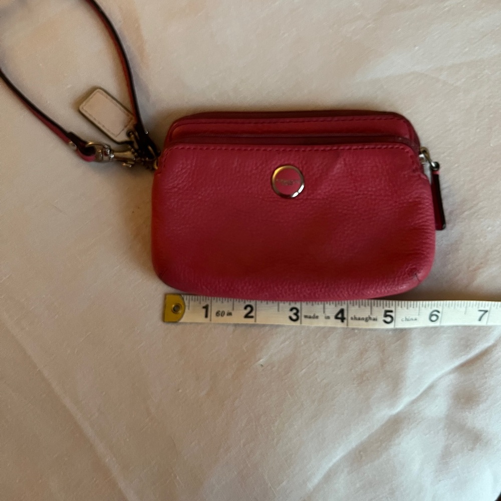 Coach Pink Leather Wristlet
